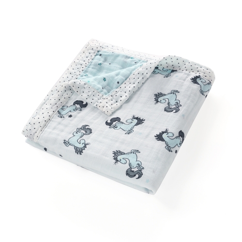 LAT Baby Swaddle Cotton Muslin Receiving Blanket 2 Layer 47 x 47 Inch