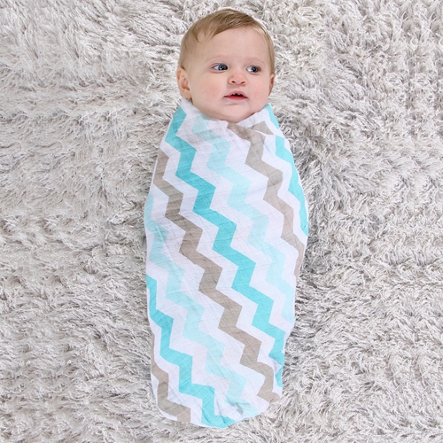 LAT 2 Pack Organic Cotton Baby Receiving Muslin Swaddle Blanket