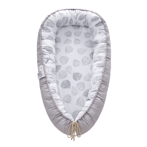 Baby Lounger Baby Nest, Portable Newborn Co Sleeper for Baby, 100% Cotton Soft Breathable Baby Nest Sleeper, Adjustable for Baby Bassinet and Crib, Gr