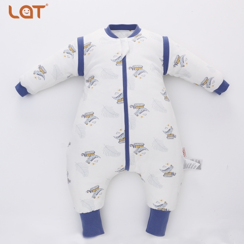 LEE AND TOWN (LAT) Baby Split Leg Sleeping Bag, Thick Cotton Winter Wearable Blanket, Dinosaur Printed Infant Footed Sleep Sack