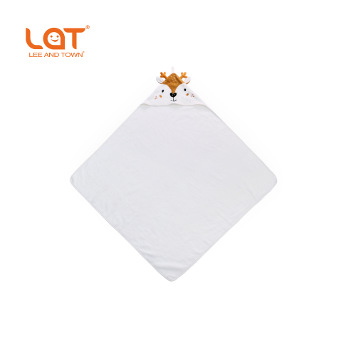 LAT LEE AND TOWN Baby Textile Towel, Cute Deer Hooded Infant Bath Towel, Soft Absorbent Toddler Wrapping Towel