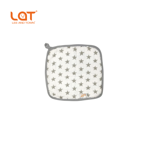 LAT (LEE AND TOWN) Baby Drool Bibs, 6‑Layer Muslin Cotton Infant Saliva Bib, Star Print Soft Absorbent Teething Bib for Newborn Baby Toddler