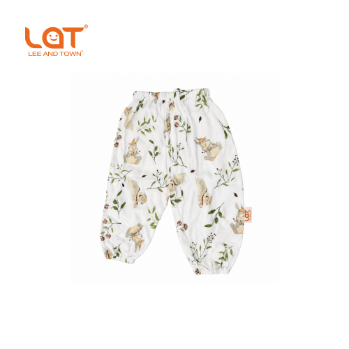 LAT (LEE AND TOWN) Cotton Baby Long‑Pants, Elastic Waist Toddler Trousers